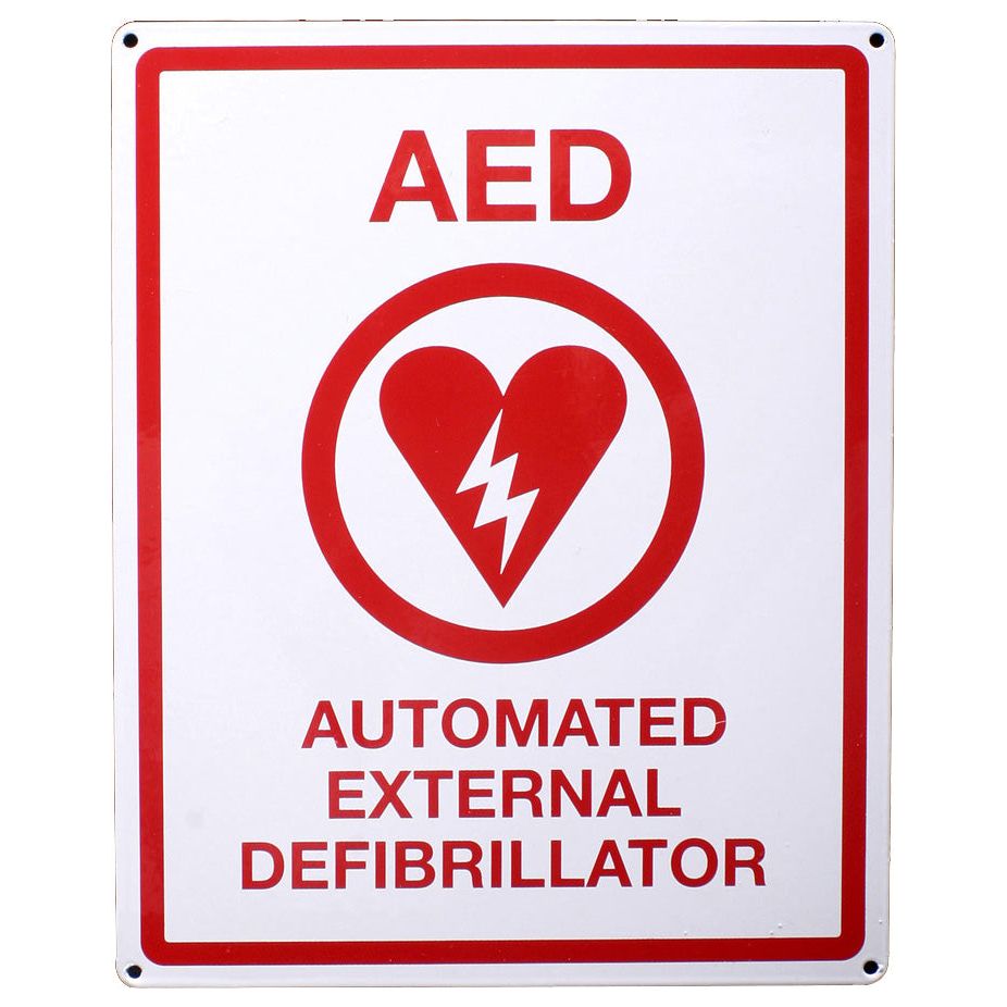Flat Metal AED Wall Sign