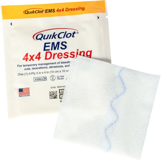 QuickClot® EMS 4"x4" Hemostatic Dressing (Box of 10)