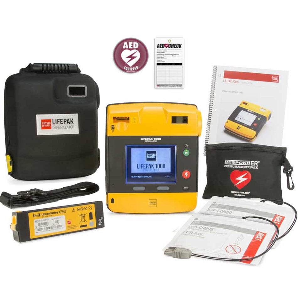 Physio Control Lifepak 1000 ECG Display AED Package