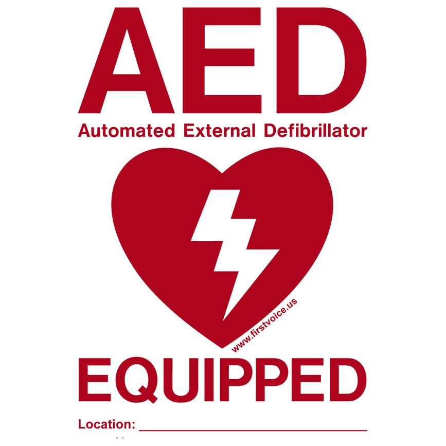 AED Equipped Indoor Sticker