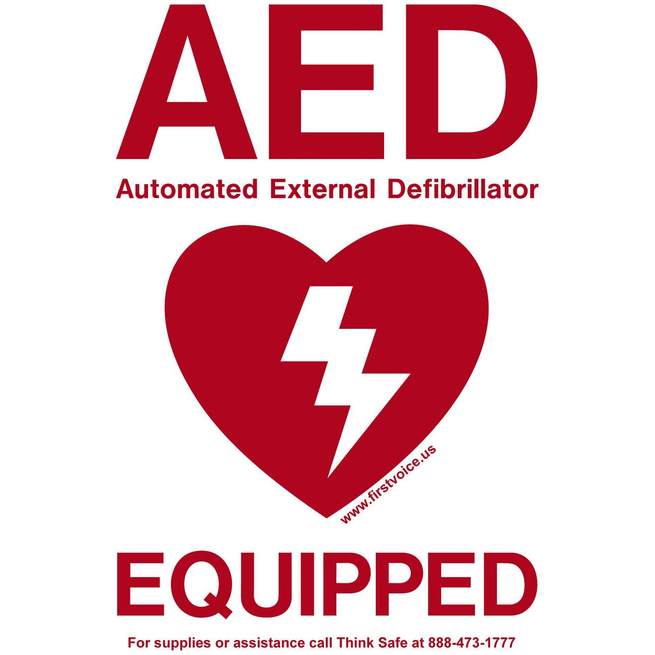 Vinyl Weatherproof AED Equipped Sticker